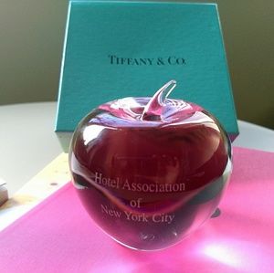 Tiffany & Co. Crystal Apple Paperweight